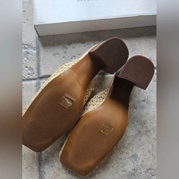 L'Intervalle Elzira Beige Rafia mules - Picture 8 of 11